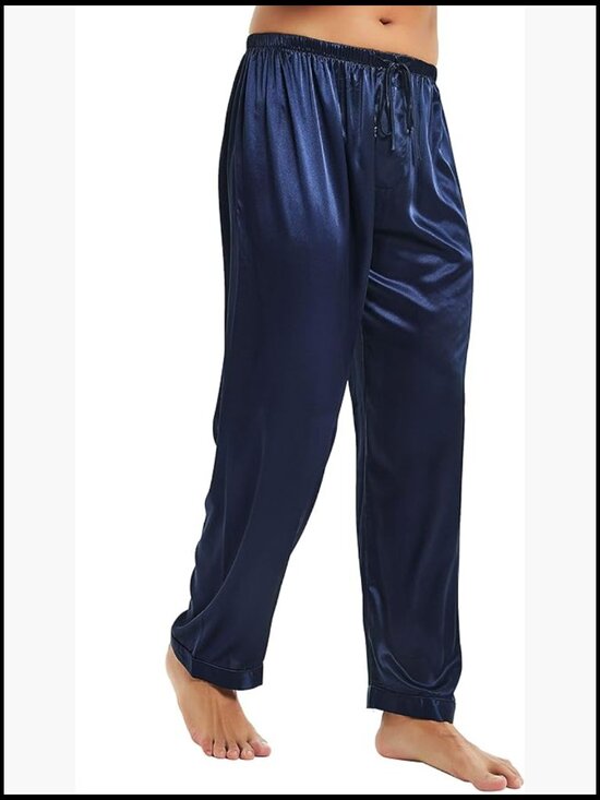 Other - Satin Lounge Pants for Men, Sleep Bottoms with Drawstring Waist